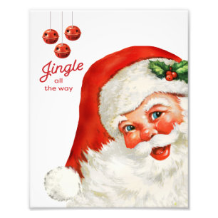 Vintage Santa and Jingle Bells Wall Art