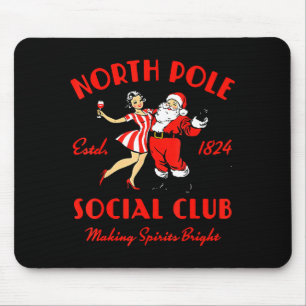 Vintage Santa And Lady Wine Scene North Le Social Mouse Mat