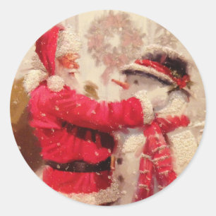 Vintage Santa and the Snowman Envelope Seal