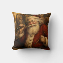 Vintage Santa at the Telephone Oil Painting