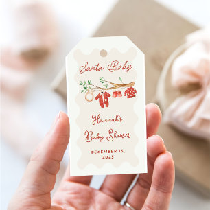 Vintage Santa Baby Christmas Baby Shower Gift Tags