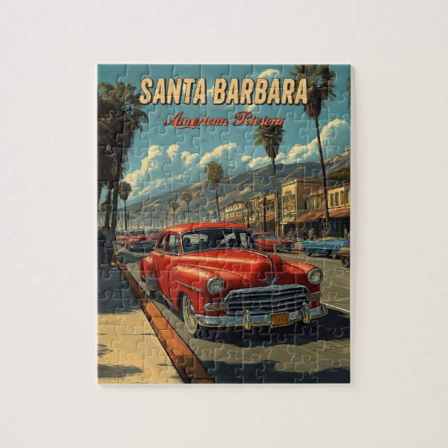 Vintage Santa Barbara, California Jigsaw Puzzle (Vertical)