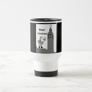 Vintage Santa Big Ben London Christmas Travel Mug