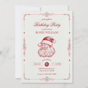 Vintage santa birthday  Invitation