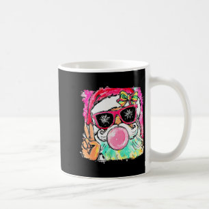 Vintage Santa Blowing Bubble Gum Coquette Bow Chri Coffee Mug