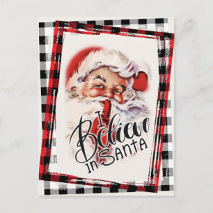 Vintage Santa Buffalo Country Christmas Greeting Postcard