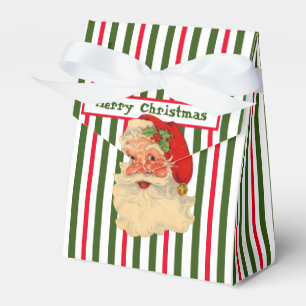 Vintage Santa & Candy Cane Stripes Favour Box