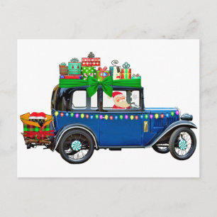 Vintage Santa Car and Gifts Postcard