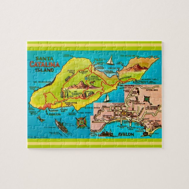 Vintage Santa Catalina Island 8x10 Jigsaw Puzzle (Horizontal)
