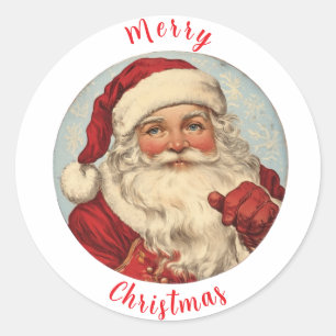 Vintage Santa Caus illustration 2 Classic Round Sticker