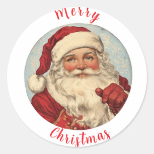 Vintage Santa Caus illustration 2 Classic Round Sticker