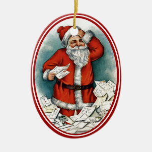 Vintage Santa Ceramic Tree Decoration