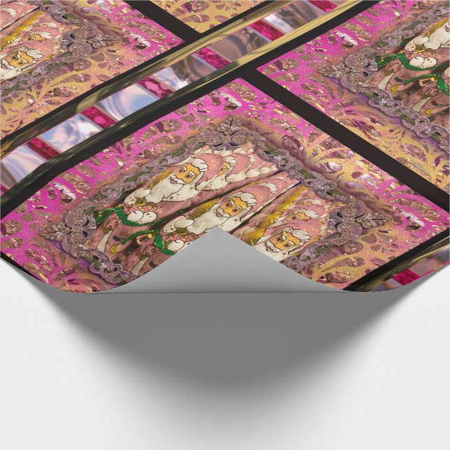 Vintage Santa Chocolates Fun Christmas Wrapping Paper (Corner)