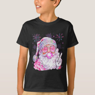 Vintage Santa Christmas Blowing Bubble Gum Girly F T-Shirt