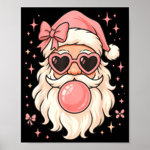 Vintage Santa Christmas Bubble Gum Nk Sungles Retr Poster