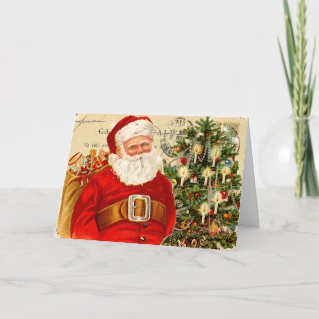 Vintage Santa Christmas Card (Front)