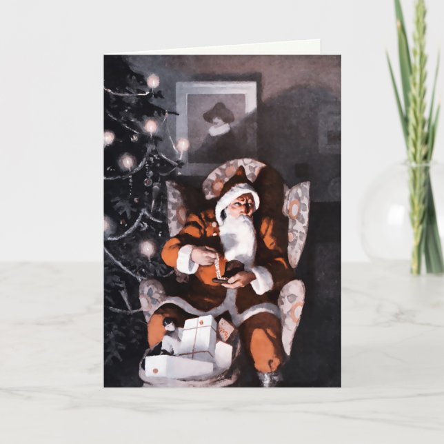 Vintage Santa Christmas Card (Front)