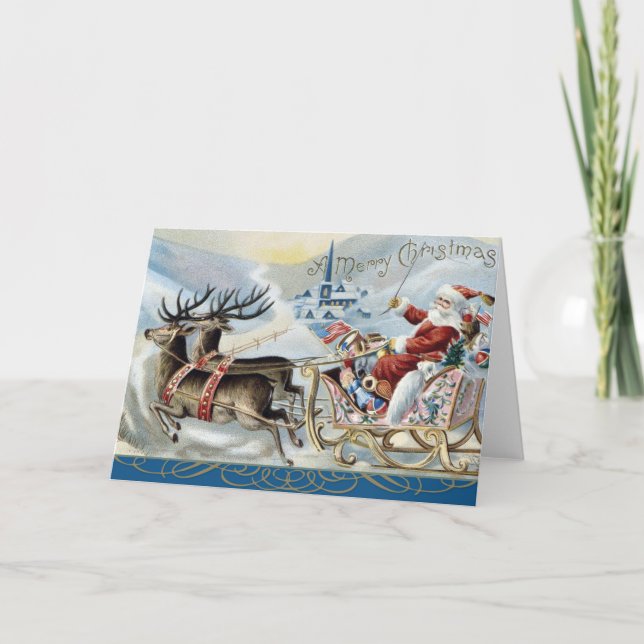Vintage Santa Christmas Card (Front)