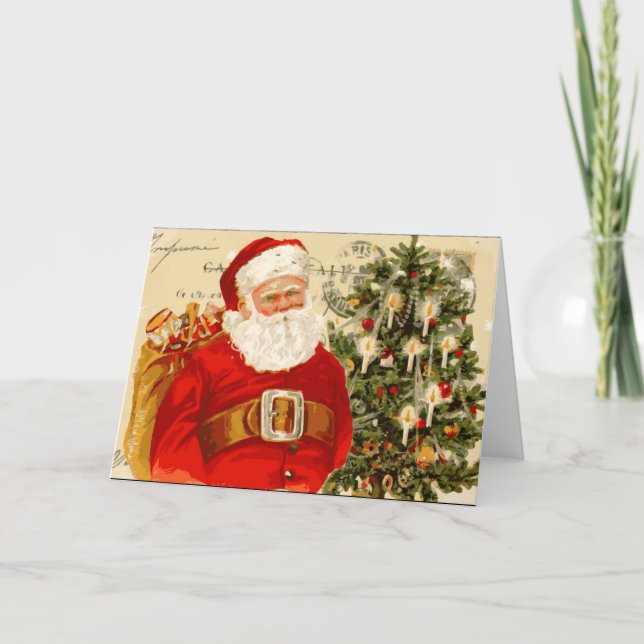 Vintage Santa Christmas Card (Front)