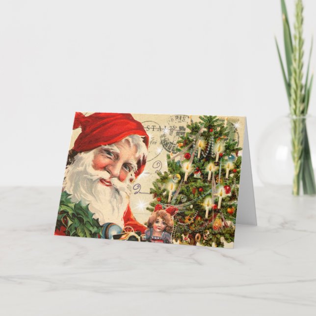 Vintage Santa Christmas Card (Front)