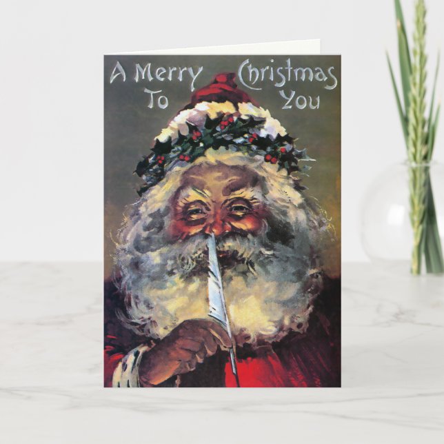 Vintage Santa Christmas Card (Front)