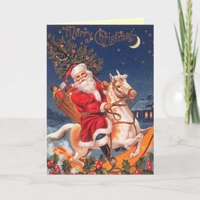 Vintage Santa Christmas Card (Front)