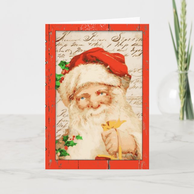 Vintage Santa Christmas Card (Front)