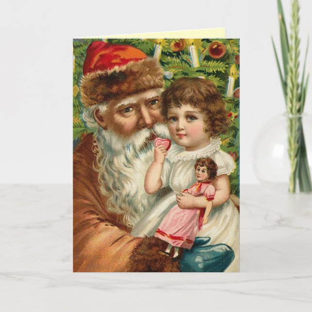 Vintage Santa Christmas Card (Front)