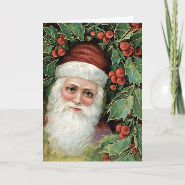 Vintage Santa Christmas Card (Front)