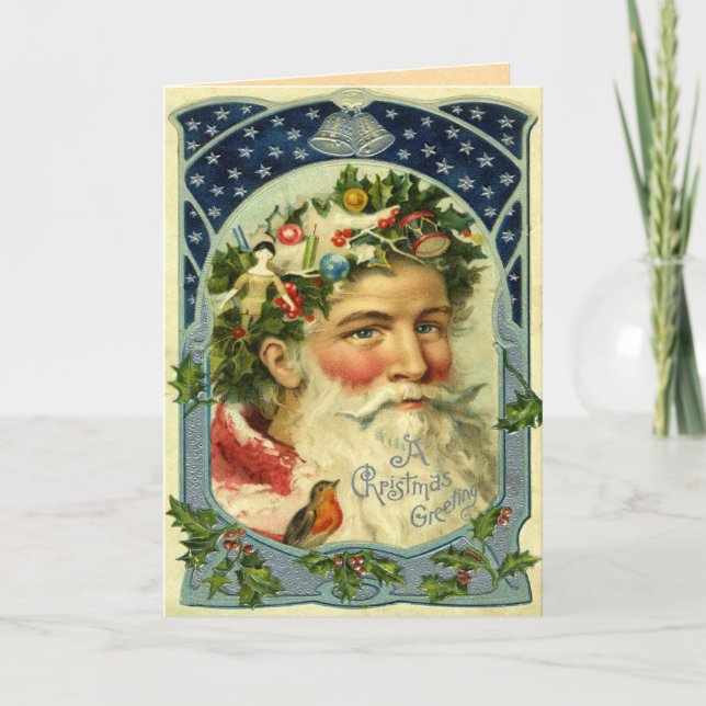 Vintage Santa Christmas Card (Front)