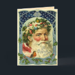 Vintage Santa Christmas Card<br><div class="desc">Vintage Christmas cards for the people you love. Easy to customise! Each old world postcard is lovingly restored for best print quality.</div>