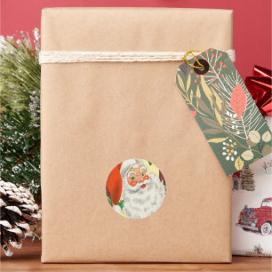 Vintage Santa Christmas Classic Round Sticker