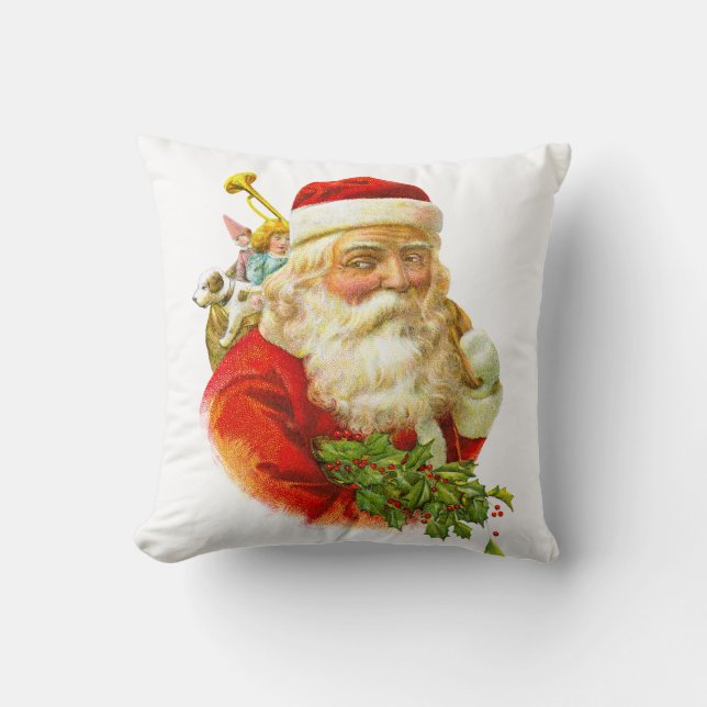 Vintage Santa Christmas  Cushion (Front)