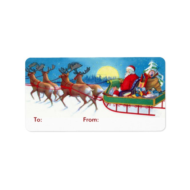Vintage Santa Christmas Gift Tags (Front)