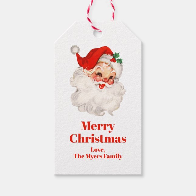 Vintage Santa Christmas Gift Tags (Front)