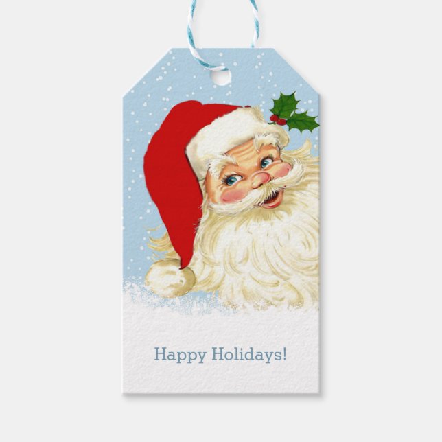 Vintage Santa Christmas Gift Tags (Front)
