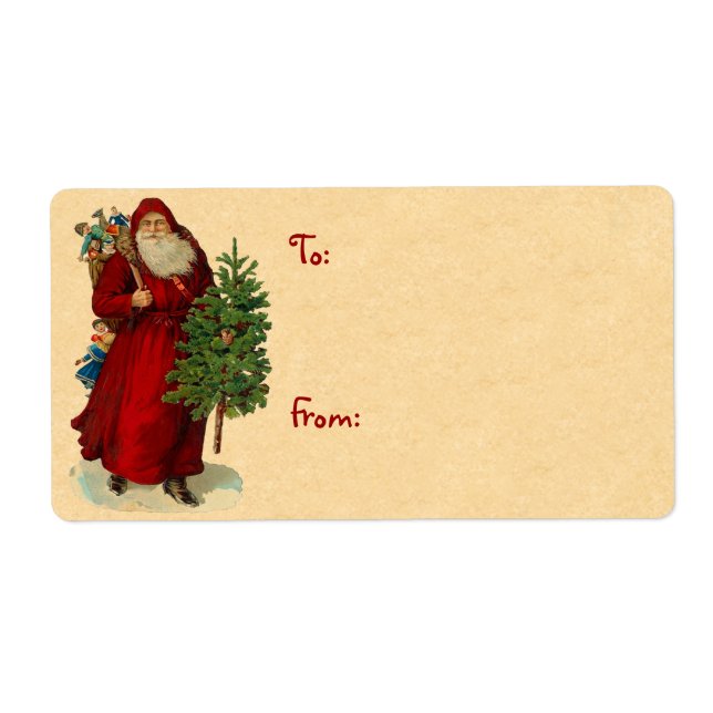 Vintage Santa Christmas Labels (Front)