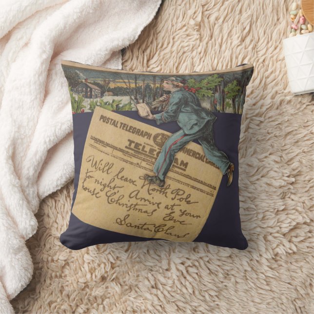 Vintage Santa Christmas Letter Cushion (Blanket)