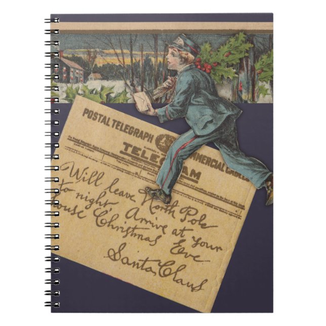 Vintage Santa Christmas Letter Notebook (Front)