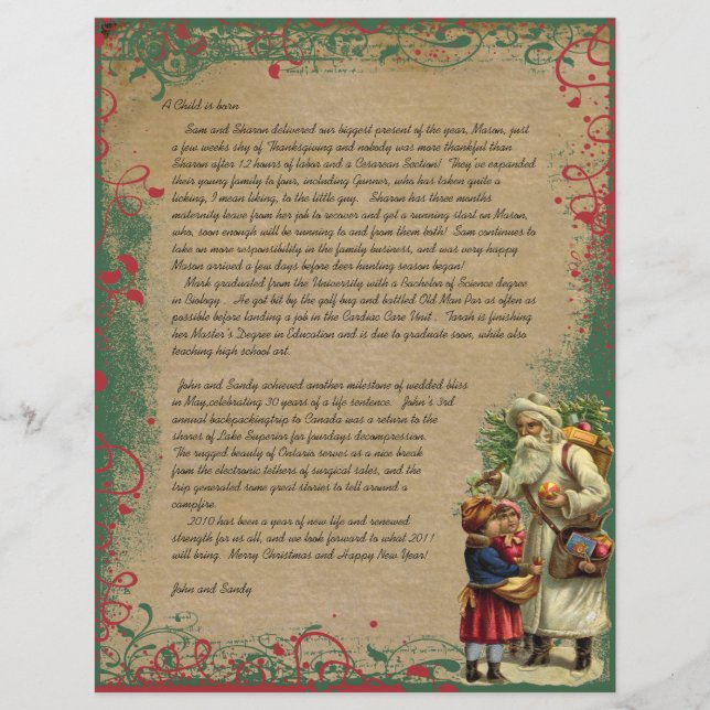 Vintage Santa Christmas Letter Photo on back Flyer (Front)