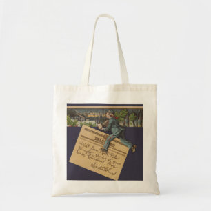 Vintage Santa Christmas Letter Tote Bag