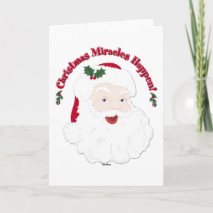 Vintage Santa Christmas Miracles Happen! Holiday Card