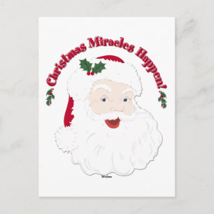 Vintage Santa Christmas Miracles Happen! Holiday Postcard