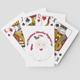 Vintage Santa Christmas Miracles Happen! Playing Cards