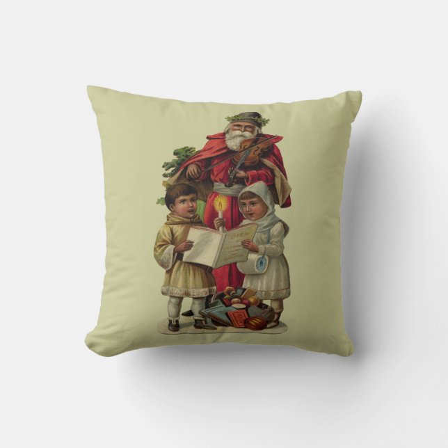 Vintage Santa Christmas Music Singing Cushion (Front)