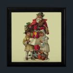 Vintage Santa Christmas Music Singing Gift Box<br><div class="desc">Vintage Santa Claus Playing the Violin Santa Claus is having great fun in this reproduction of a vintage Christmas card. He's playing a violin as the two children in front of him are holding a candle, reading the sheet music, and singing along with a wonderful Christmas song. At their feet...</div>