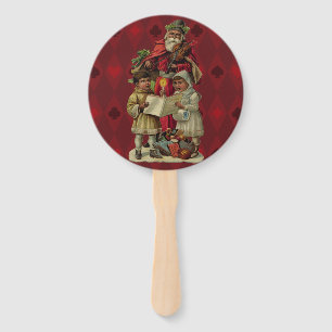 Vintage Santa Christmas Music Singing Hand Fan