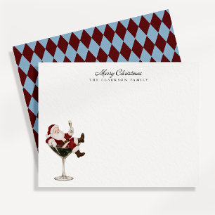 Vintage Santa Christmas Note Card