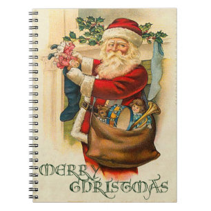 Vintage Santa Christmas Notebook