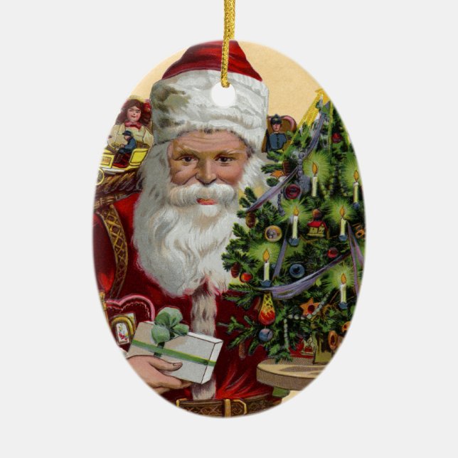 Vintage Santa Christmas Ornament (Front)